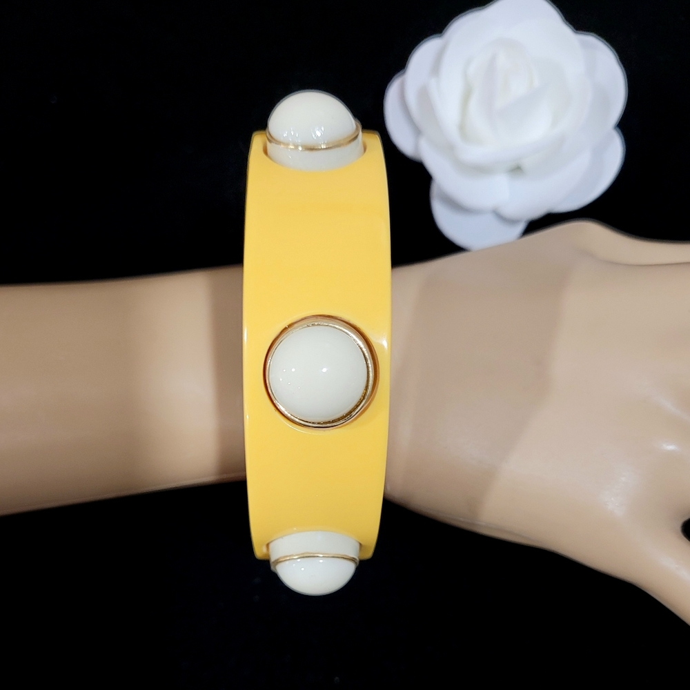 Sachin Babi Chunky Italian 2 Tone 3d Studded Polk Dot Bangle